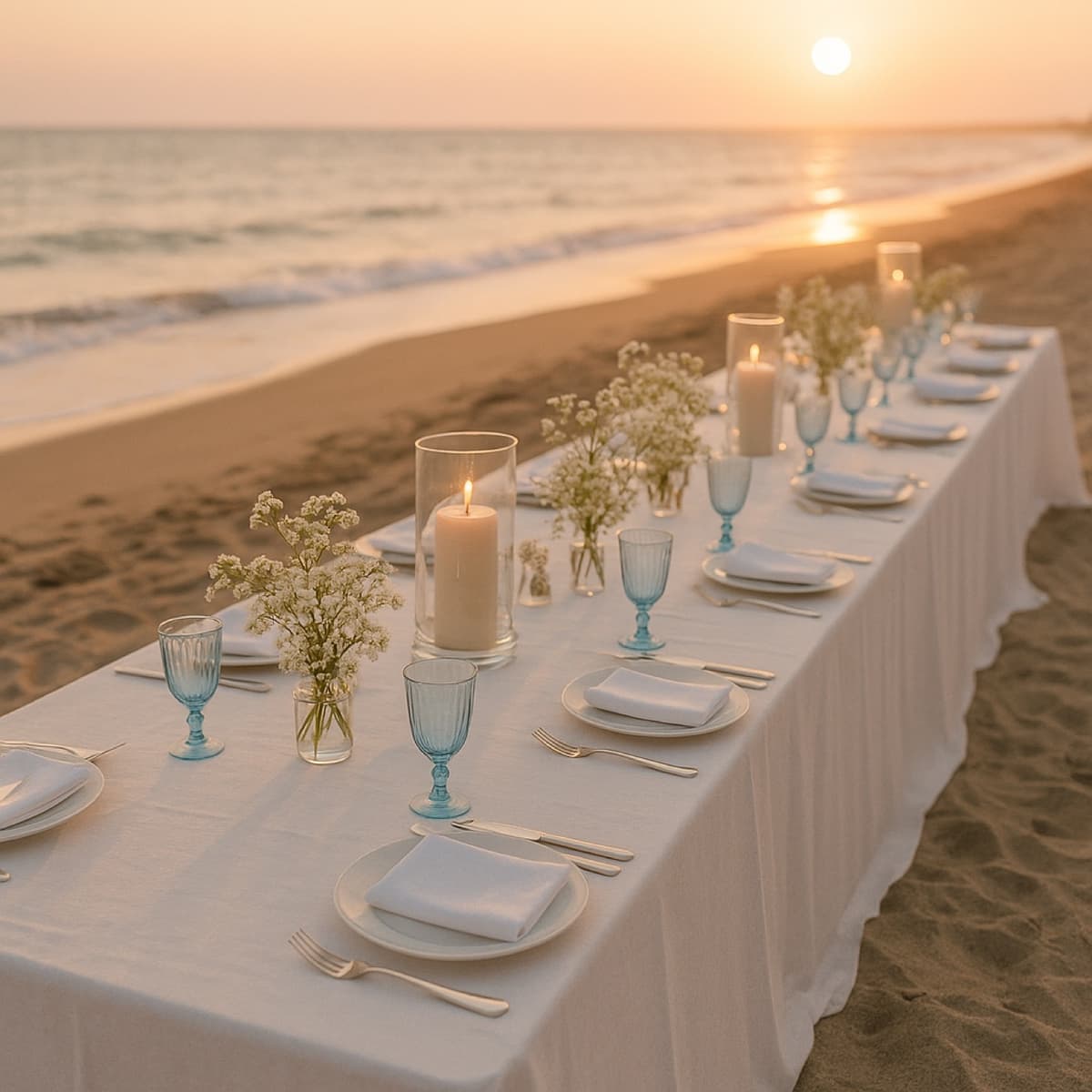 la mesa junto al mar